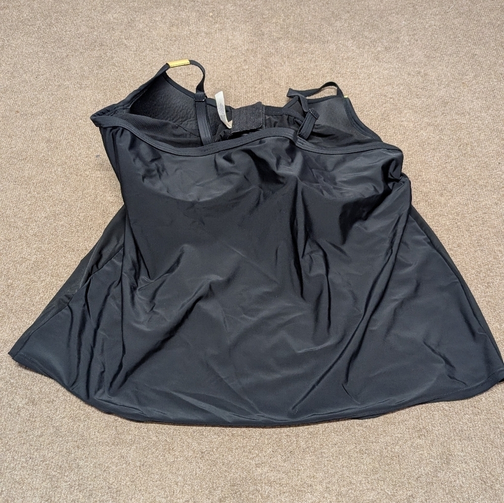 Swim by Cacique Elegant Black Women's Tankini Top 46DDD - Picture 4 of 7